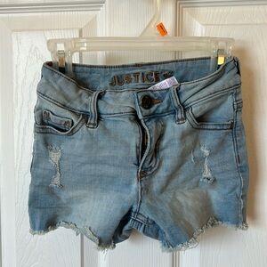Justice girls jean shorts size 8 slim